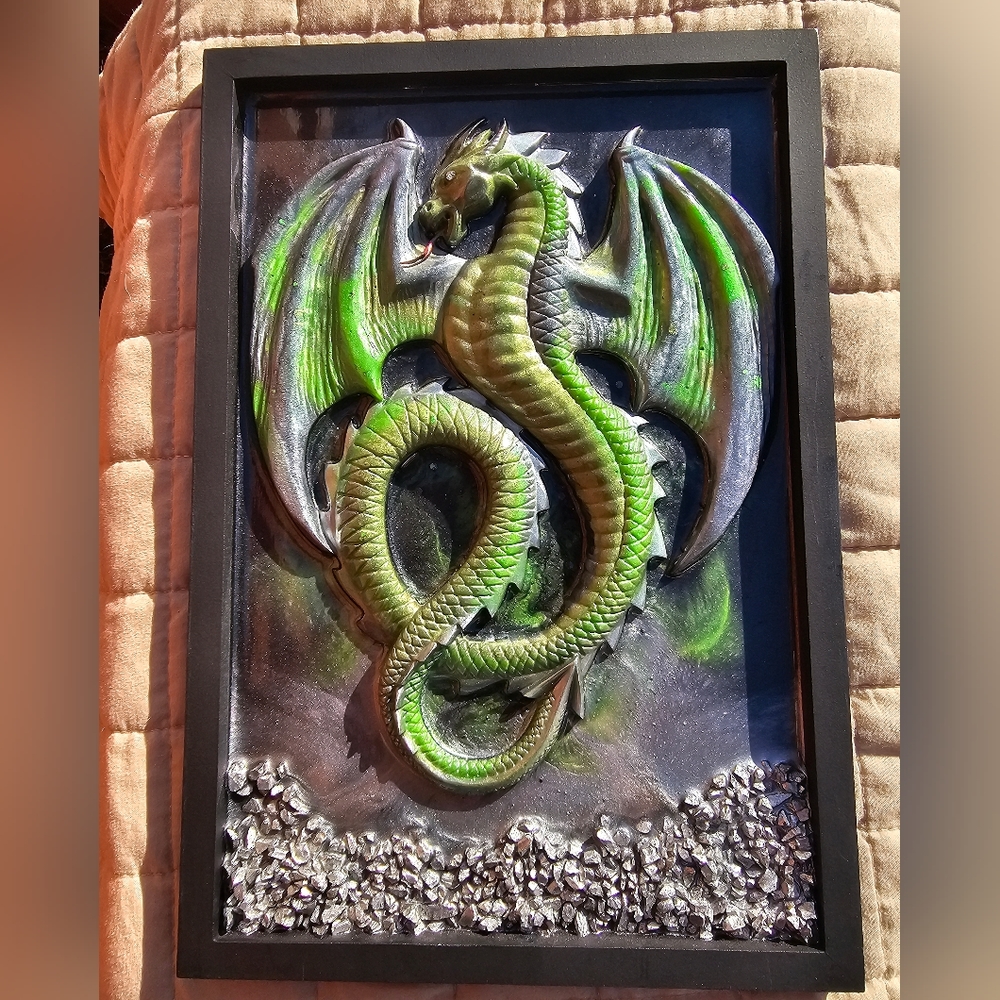 Resin dragon wall art